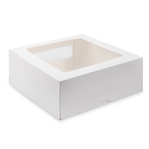 Кондитерская коробка для торта с 2 окнами 26х26х10 см, S-Chief BFC-012