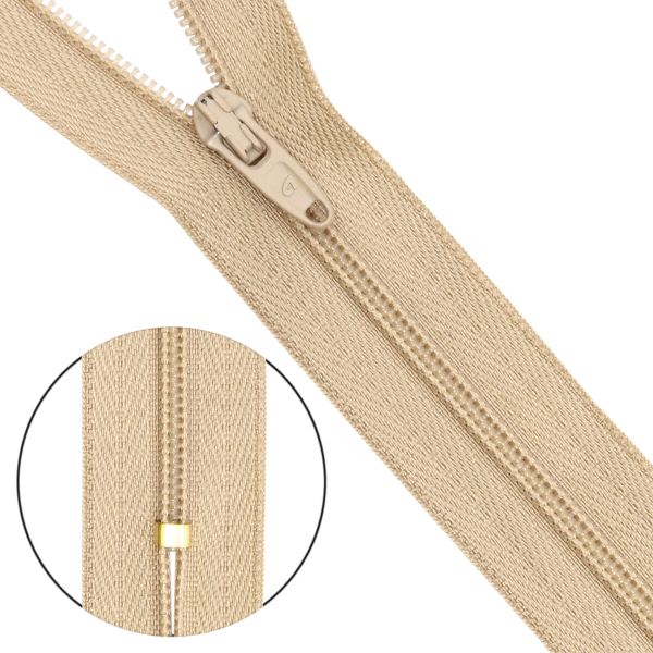 Молния спираль (витая) брючная Arta Т4 (4 мм) 1 зам., н/раз., 20 см, цв. 128 бежевый, уп.10 шт