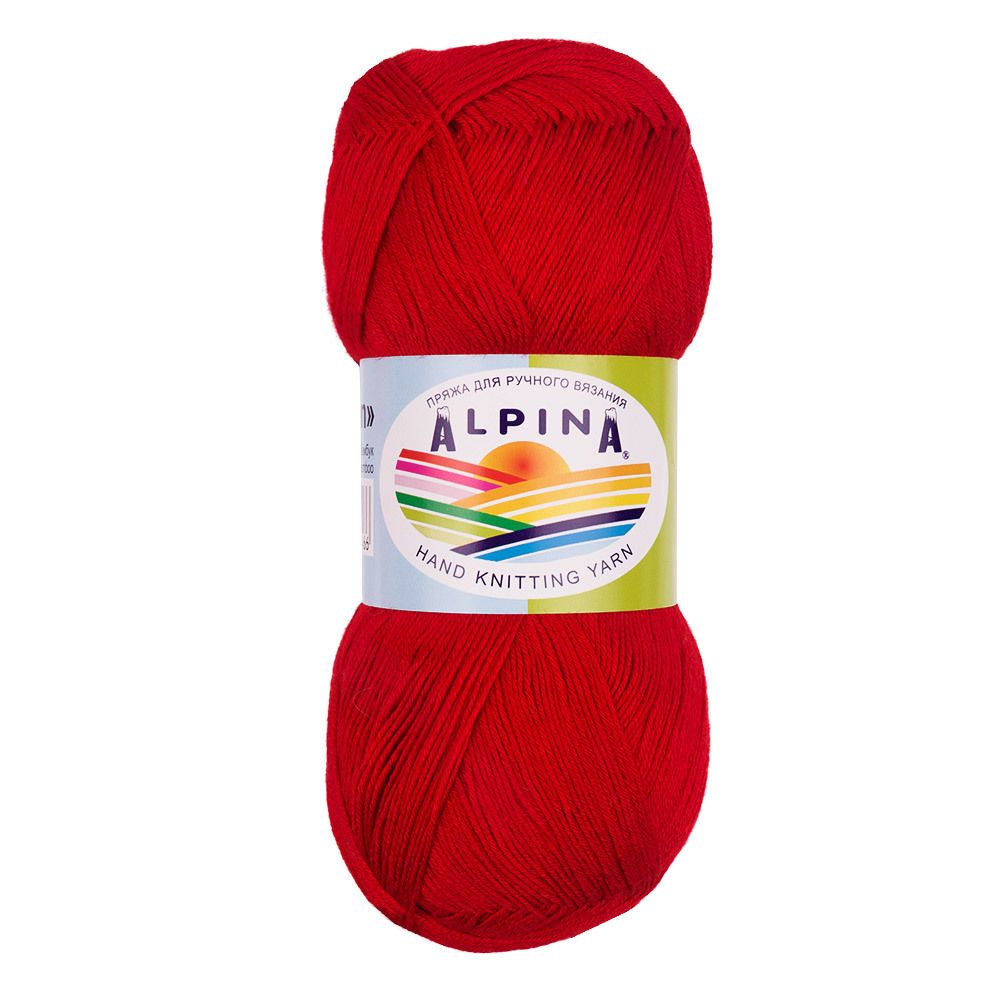 Пряжа Alpina Viven / уп.10 мот. по 50г, 405м, 10 красный Пряжа Alpina Viven / уп.10 мот. по 50г, 405м, 10 красный