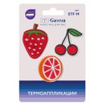 Термоаппликация №03, 3 шт, 03-302 Фрукты 5х3.5 см, Gamma ETF-M