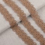 Кружево вязаное (тесьма) 15 мм / 10 метров, D1010, тонкая нить, цв.F293 св.коричневый, Kruzhevo