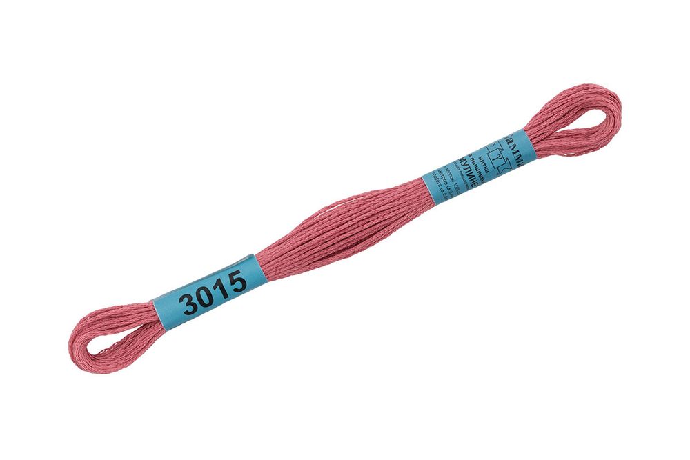 Мулине Gamma 100% хлопок, цв.3015 т.грязно-розовый, 24 мотка по 8 метров