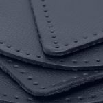 Набор заплаток пришивных из кожи, круг, квадрат, треугольник, овал 8см, с перфорацией, 4 шт (05 темно-синий), 9743