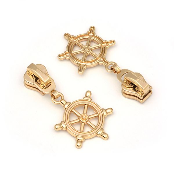 Слайдер (замок) для молнии трактор Т5 (5 мм), автомат, F02, цв.золото, уп.10 шт, Mzipp