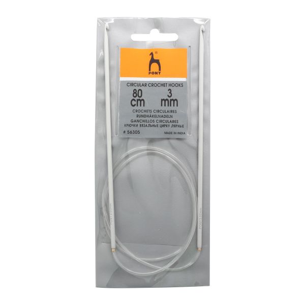Крючок циркулярный Pony ⌀3,0 мм, 80 см, алюминий, пластик 56305