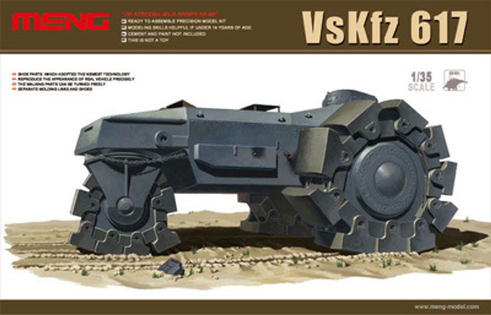 Модель сборная: противоминный каток, VsKfz 617 Minenrаumer 1/35, Meng SS-001