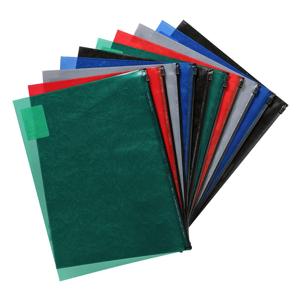 Папка-конверт на ZIP-молнии A4 180 мкм волокно, 10 шт, ассорти ЕС21123200, Expert Complete ЕС21123200