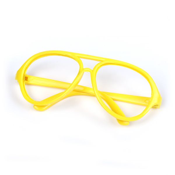 Очки для куклы без стекла 53732 цв. желтый 7 см, круглые пластик уп. 10 шт