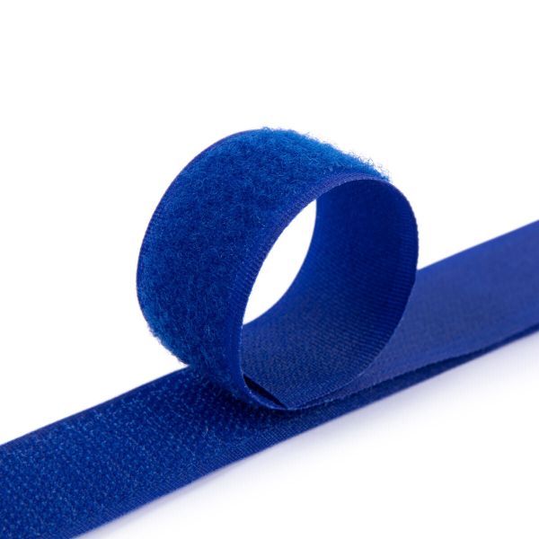 Лента контактная липучка (велкро) пришивная 25 мм / 25 метров, 082 синий, Gamma LG-25, ПАРА (крючок+петля), качество 