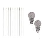 Иглы ручные бисерные ⌀0.34 мм, сталь, 12 шт, с двумя нитковдевателями, Gamma NC-208