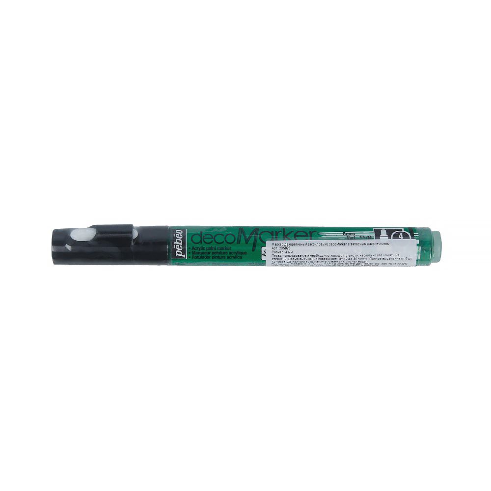 Маркер акриловый 1.4 мм, перо круглое 6 шт, 201523 (205823) зеленый, Pebeo