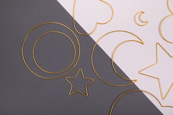 Кольцо для макраме (заготовка) сталь металл ⌀200 мм, под золото, Gamma RKG-020