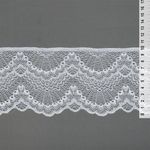 Кружево эластичное (стрейч) 100мм 30239.N цв.001 белый, 25 м, Kruzhevo