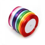 Лента атласная 1-сторонняя 6.0 мм / 10 шт по 22.5±1 метра, набор Радужный, Magic4Hobby