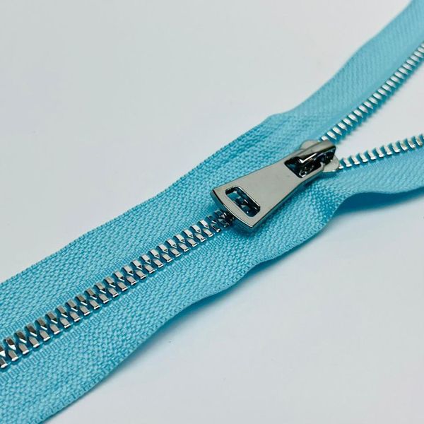 Молния трактор Т5 (5 мм) 1 зам., н/раз., 18 см, никель D544 нежно голубой, 1 шт, Mzipp Premium