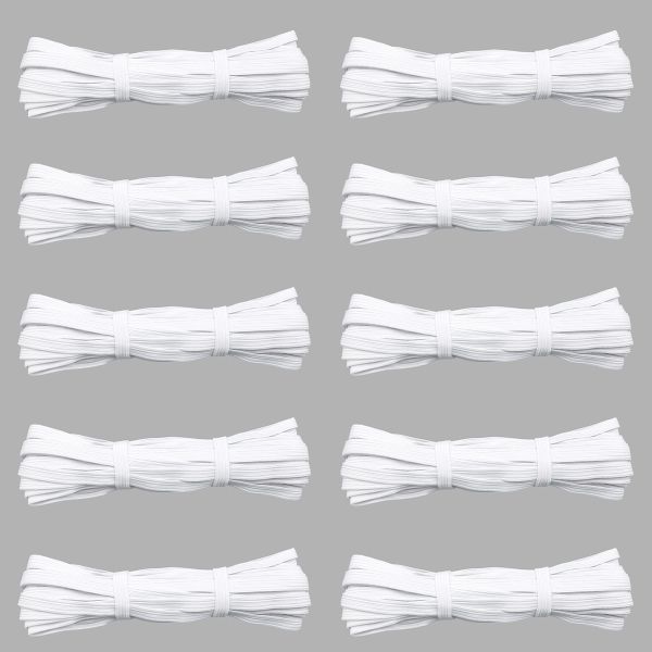 Резинка бельевая (стандартная) 8.0 мм / 10х10 метров, С907, белый