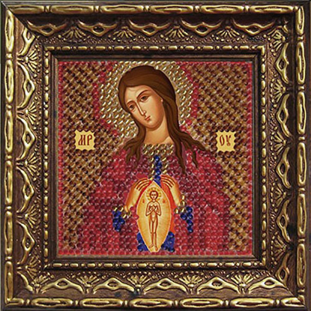 Вышивальная мозаика, Икона Божией Матери Помощница в родах, 6.5х6.5 см