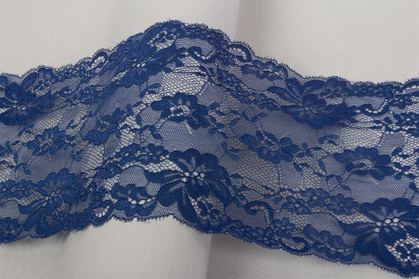 Кружево на сетке широкое 180 мм / 25 м, 029 т.синий, Blitz LCE-29