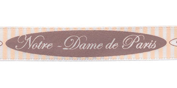 Лента атласная с рисунком 12.0 мм / 5 шт по 3 метра, N1/001 Notre-Dame De Paris/белый, Gamma ALP-122