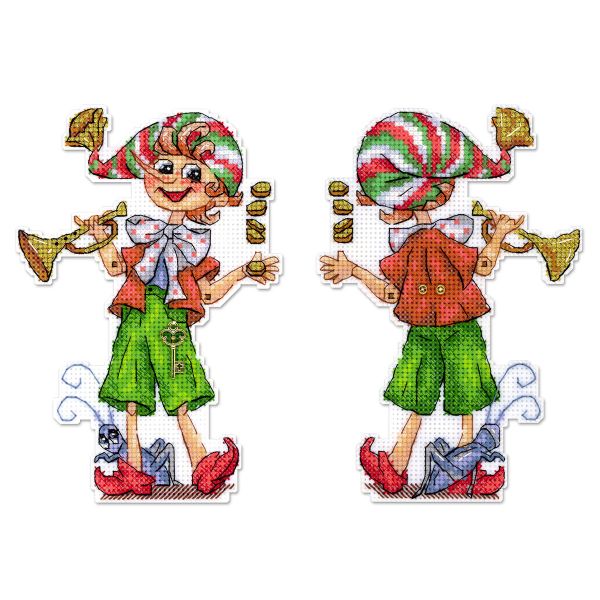 Набор для вышивания нитками МП Студия, на пластиковой канве Буратино 18х10 см