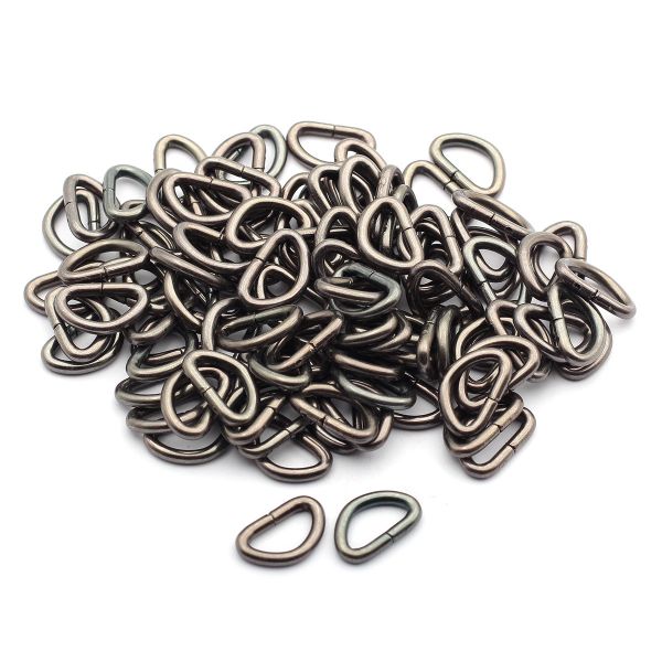 Полукольцо сварное металл внутр. 12 мм (внешн. 17х11 мм, ⌀2.5 мм), 100 шт, чер.никель ГР, 6048