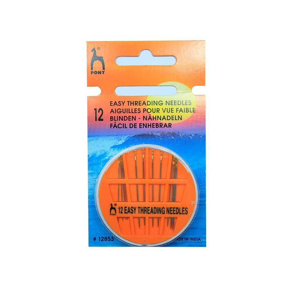 Иглы ручные с упрощенным вдеванием №4-8,12 шт, в розетке, Pony