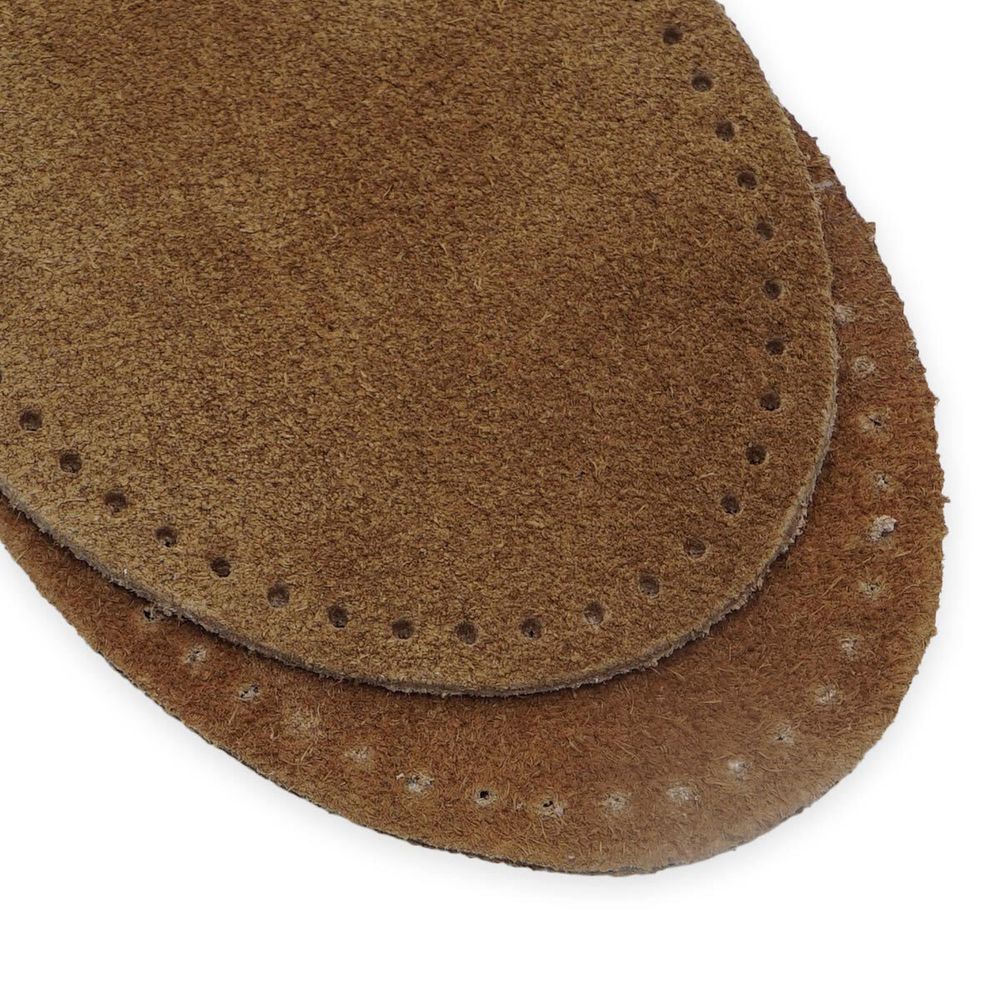 Заплатки пришивные из замши, овал 6х8,2см с перфорацией, 2 шт, 100% кожа, 32 кэмел, 59114