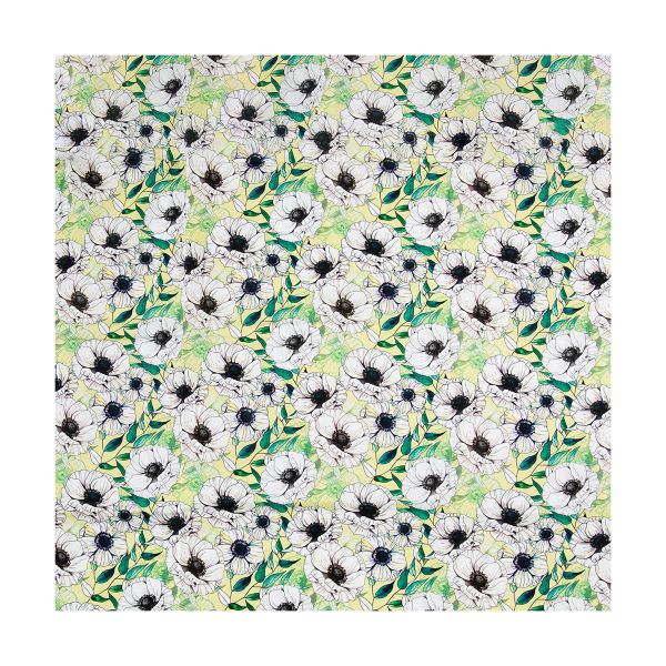 Ткань для пэчворка Peppy Цветущие анемоны 50х55 см, 140±5 г/м², ЦА-04 желтый