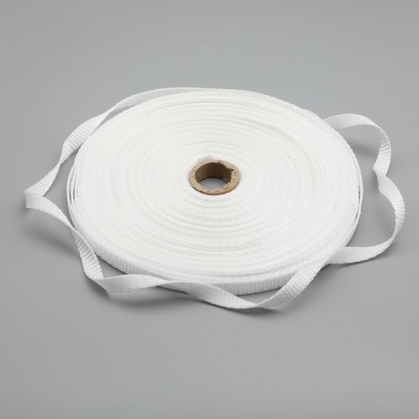 Стропа (ременная лента) 10 мм / 25 метров, толщ. 1.0 мм, [5.5 г/пог.м], 100% п/п, 1 белый