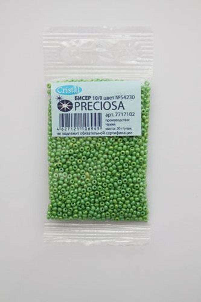 Бисер Preciosa 10/0 (2.3 мм), непрозрачный с радужным покрытием, круг.отв., 500 г, (54230) 331-19001-10/0