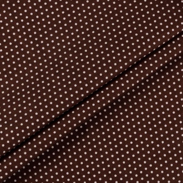 Ткань для пэчворка Peppy Бабушкин сундучок, отрез 50х55 см, 140 г/м², БС-11 кр.горох коричневый, Peppy