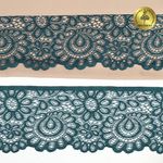 Кружево эластичное (стрейч) 90 мм, цв.222 изумрудно-синий, 25м, Kruzhevo