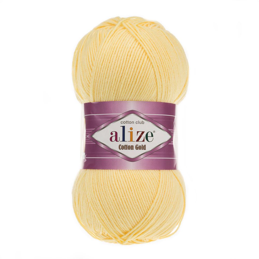 Пряжа Alize (Ализе) Cotton Gold / уп.5 мот. по 100 г, 330м, 187 светлый-лимон A