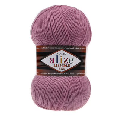 Пряжа Alize (Ализе) Lana Gold Fine / уп.5 мот. по 100 г, 390м, 028 сухая роза A