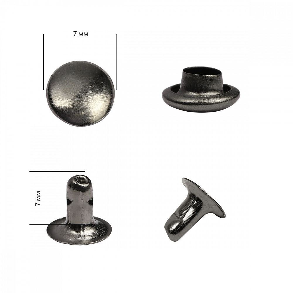 Хольнитены односторонние сталь 7х7 мм, №33, TBY.5107 цв. черный никель уп. 1000 шт, TBY