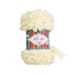 Пряжа Alize (Ализе) Puffy Fine / уп.5 мот. по 100 г, 14м, 062 светло-молочный A