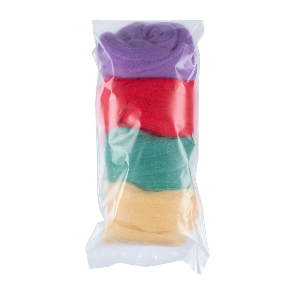 Шерсть для валяния в наборе 4х10 г. ассорти 10, Gamma AFW-040