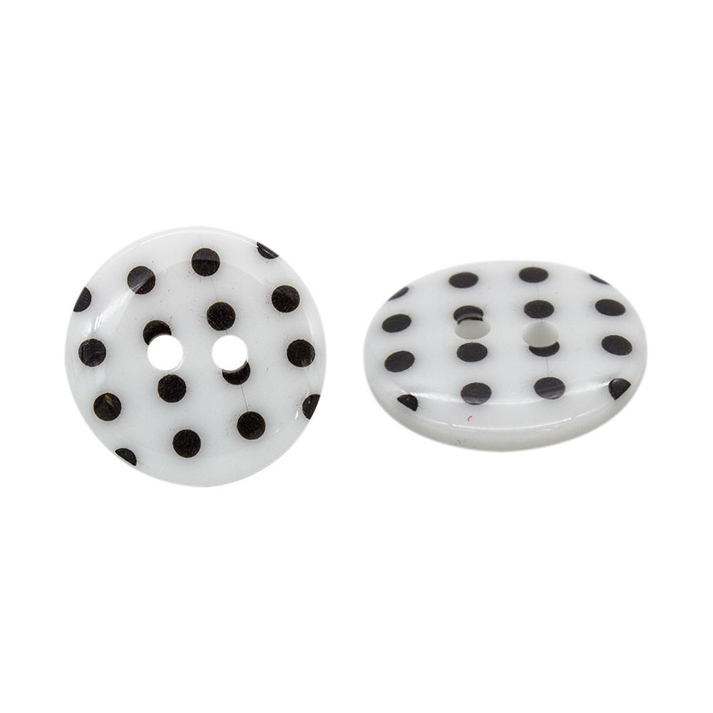 Пуговицы детские Горошек 28L (009 бело-черный) Q7125-FSS, 72 шт