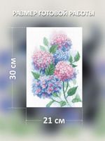 Набор для вышивания нитками Риолис, Грация гортензий 21х30 см