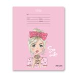 Тетрадь ученическая школьная, выборочные блёстки, A5+ 18 л. на скобе 65 г/м², белизна 100%, 20 шт, линия, 000712 Школьница, Светоч 18ТЕТл-002