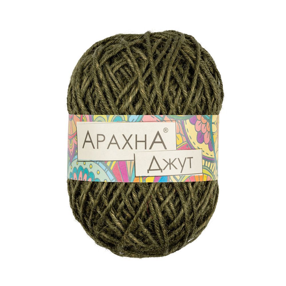 Пряжа Arachna Jute / уп.5 мот. по 100г, 90м, 019 т.зеленый