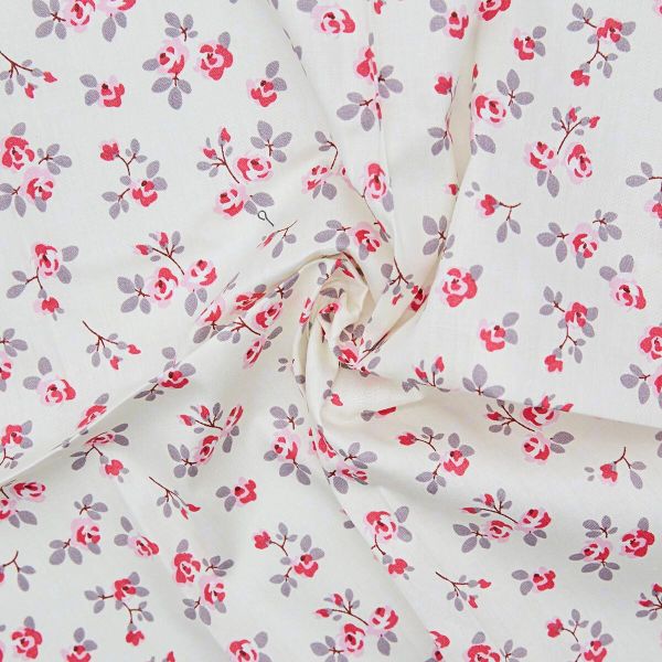 Ткань для рукоделия в наборе х/б с лентой (25728/25303 молочный) 29432