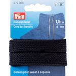 Шнур плоский для худи ⌀17.0 мм / 1.5 метра, черный, Prym 972708