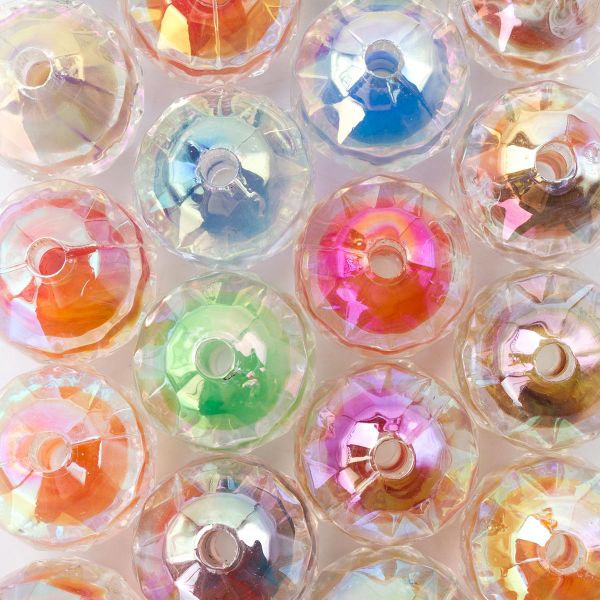 Бусины акрил (бусина в бусине) ⌀16 мм, 50±5 г, микс цвета, гранёные, 1AL050-2 , Astra&Craft