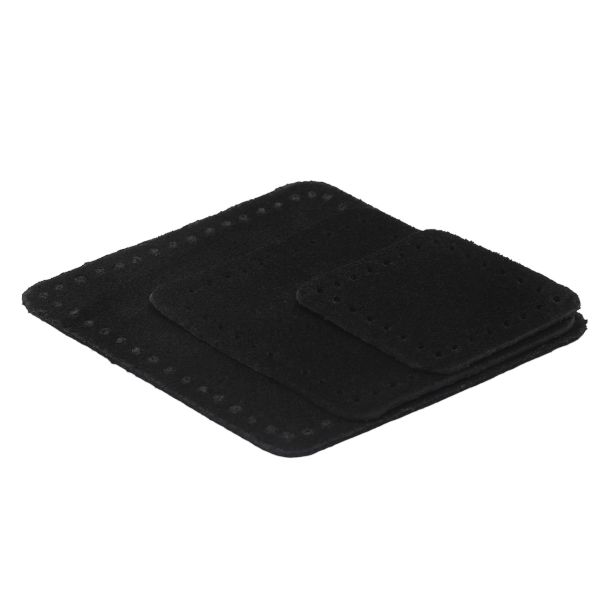 Набор заплаток пришивных из замши, ромб 4х5,6см, 6х8,4см, 8х11,2см, с перфорацией, 3 шт (20 черный), 59405