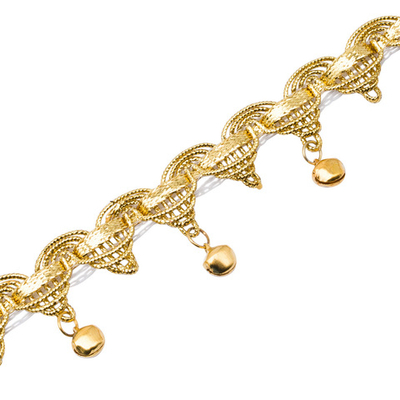 Тесьма металлизированная с бубенчиками 1,5см, 9,14м (золото)