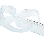 Лента капроновая (органза) 25.0 мм / 25 метров, 088 небесно-голубой/серебро, Blitz ORT-25