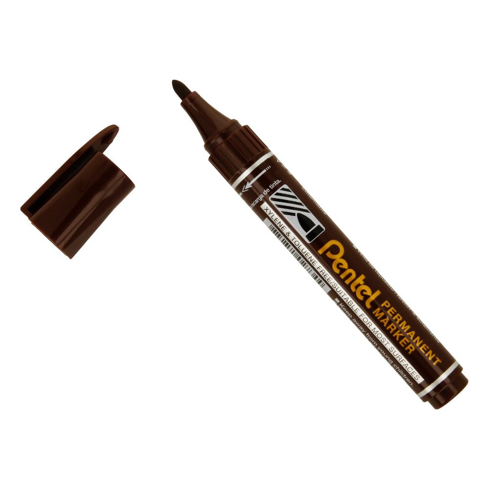 Маркер перманентный 4 мм, Extra Large Point, 12 шт, коричневый, Pentel N450EE-3