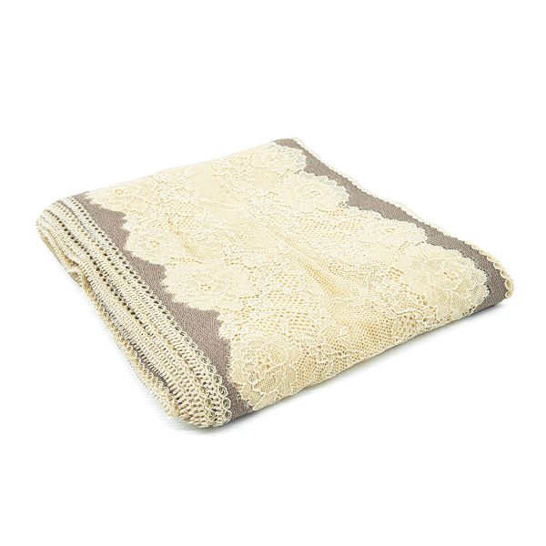 Кружево бельевое эластичное 190 мм / 10 м, 7735043 бежевый