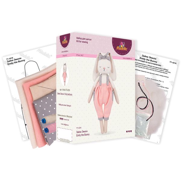 Набор для шитья игрушки Зайка Эмили 37 см, Miadolla TT-0216